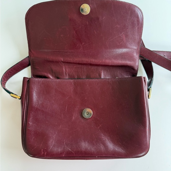 VINTAGE Lancel Paris Crossbody Purse Burgundy Wine w/Adjustable Strap - Picture 2 of 16